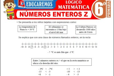 Ejercicios de Números Enteros Z para Sexto Grado de Primaria