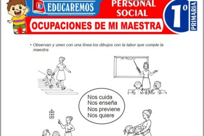 Ejercicios de Ocupaciones de mi Maestra para Primer Grado de Primaria