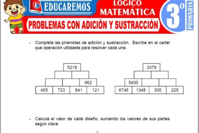 Ejercicios de Problemas con Adición y Sustracción para Tercer Grado de Primaria