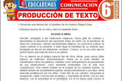 Ejercicios de Producción de Texto para Sexto Grado de Primaria