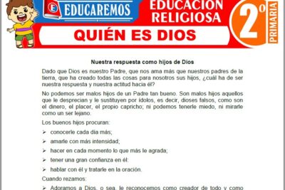 Ejercicios de Quién es Dios para Segundo Grado de Primaria