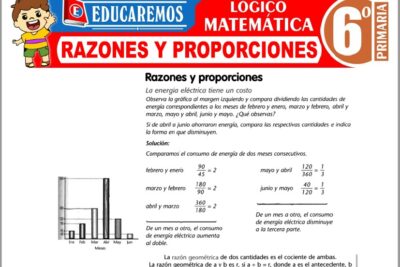 Ejercicios de Razones y Proporciones para Sexto Grado de Primaria
