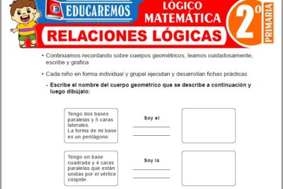 Ejercicios de Relaciones Lógicas para Segundo Grado de Primaria