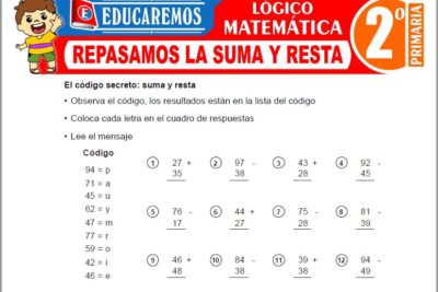 Ejercicios de Repasamos la Suma y Resta para Segundo Grado de Primaria
