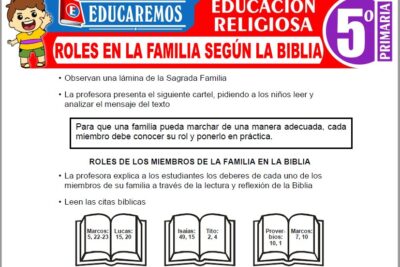 Ejercicios de Roles en la Familia Según la Biblia para Quinto Grado de Primaria