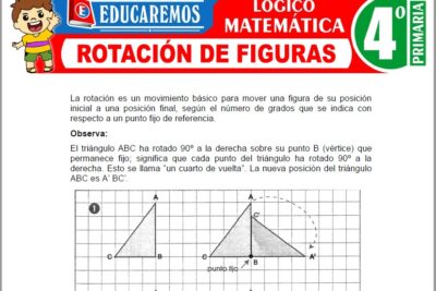 Ejercicios de Rotación de Figuras para Cuarto Grado de Primaria