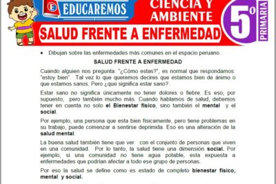 Ejercicios de Salud Frente a Enfermedad para Quinto Grado de Primaria