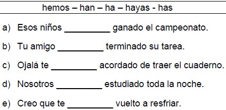 Ejercicios de Verbo Simples y Compuestas para Sexto Grado de Primaria