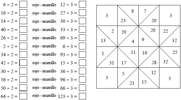 Ejercicios de La División para Tercer Grado de Primaria