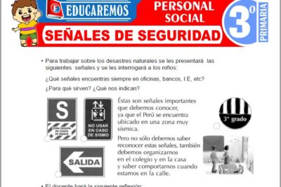 Ejercicios de Señales de Seguridad para Tercer Grado de Primaria