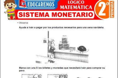 Ejercicios de Sistema Monetario para Segundo Grado de Primaria