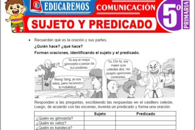 Ejercicios de Sujeto y Predicado para Quinto Grado de Primaria