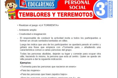 Ejercicios de Temblores y Terremotos para Tercer Grado de Primaria