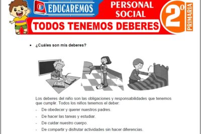 Ejercicios de Todos Tenemos Deberes para Segundo Grado de Primaria