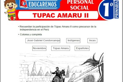 Ejercicios de Tupac Amaru II para Primer Grado de Primaria