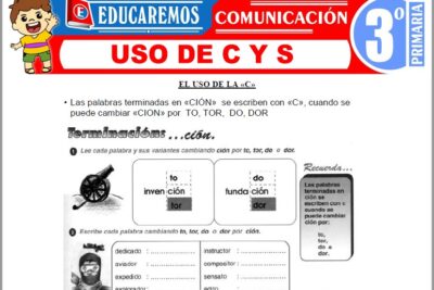 Ejercicios de Uso de C y S para Tercer Grado de Primaria