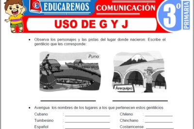 Ejercicios de Uso de G y J para Tercer Grado de Primaria