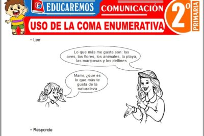 Ejercicios de Uso de La Coma Enumerativa para Segundo Grado de Primaria