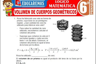 Ejercicios de Volumen de Cuerpos Geométricos para Sexto Grado de Primaria